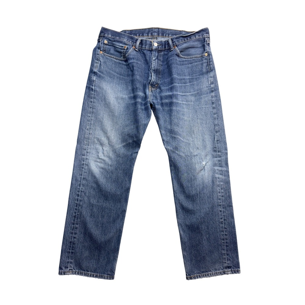 Levis 505 Regular Fit Straight Leg Jeans Mens 38x30 Medium Wash Blue Denim Pants